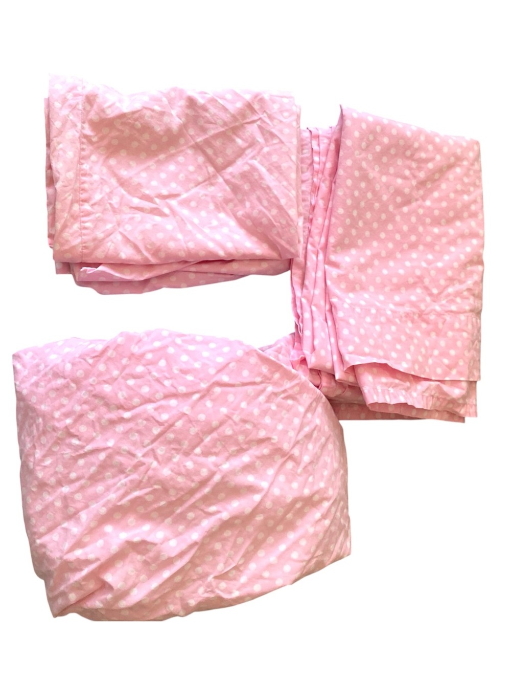 Pottery Barn Kids Pink Polka Dot Bedding Sheet Set Soft Cotton